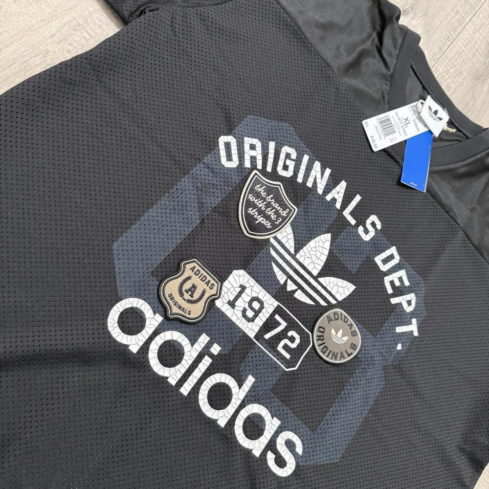 Adidas Originals Og Graphic Dept. Mesh Fashion Black Shirt KD6252 Size XL Men - Picture 2 of 6